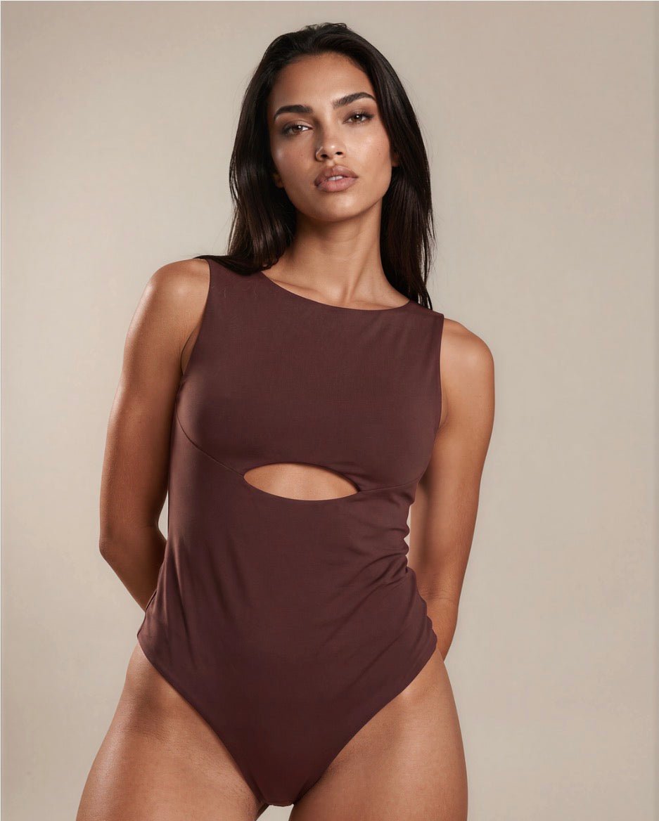 Maillot Anti-UV Judith - Chocolat - JAYNE - Anti-UV - certifié UPF 50+ - fabriqué en France