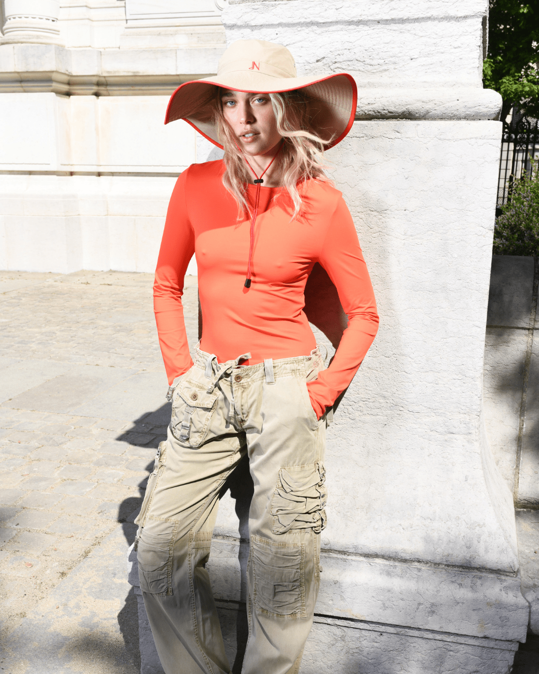 Maillot Marina - Orange - JAYNE - Anti - UV - certifié UPF 50+ - fabriqué en France