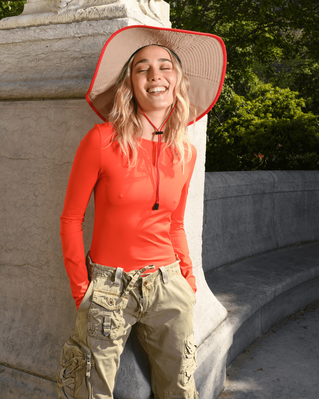 Maillot Marina - Orange - JAYNE - Anti - UV - certifié UPF 50+ - fabriqué en France