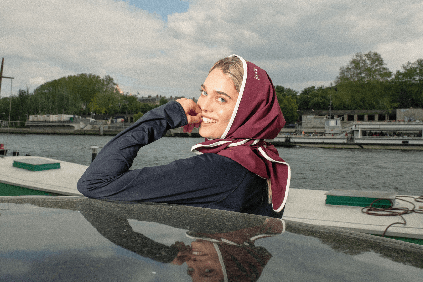 Paréo court Cecilia - Figue - JAYNE - Anti - UV - certifié UPF 50+ - fabriqué en France